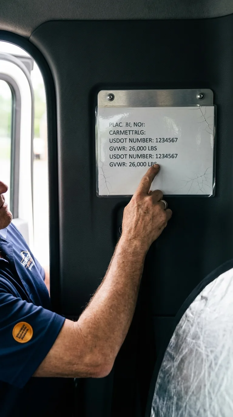 USDOT licensing placard verification in Depue